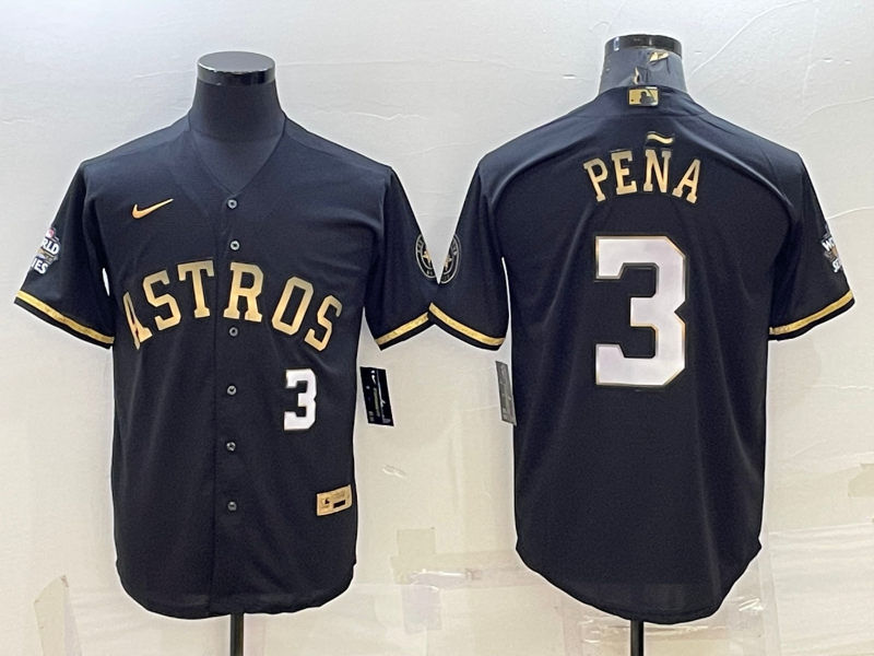 Men's Houston Astros Jeremy Pena #3 Black Authentic Jersey